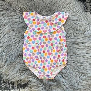 Lucky Jade Little Girls' Multicolor Earth Polka Dot Bubble Size 12/18 Month NEW
